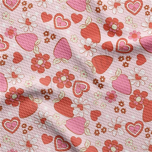Valentine's Day Printed Liverpool Bullet Textured Stretch Solid Strip Thick Knit Jersey Fabric