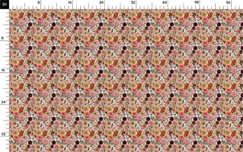 Floral flowers Embroidery Liverpool Bullet Textured Stretch Solid Strip Thick Knit Jersey Fabric