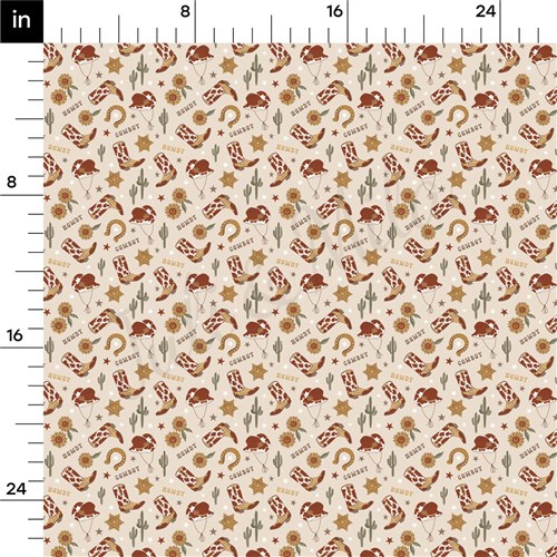 Boho Western Printed Liverpool Fabric AA2174 & Get a Free $89.99 Embroidery Bundle