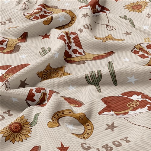 Boho Western Printed Liverpool Fabric AA2174 & Get a Free $89.99 Embroidery Bundle