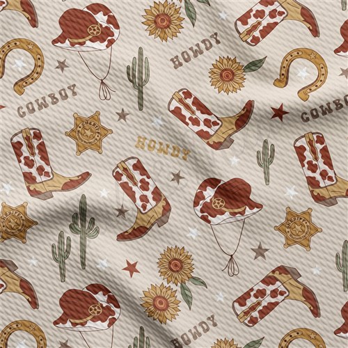 Boho Western Printed Liverpool Fabric AA2174 & Get a Free $89.99 Embroidery Bundle