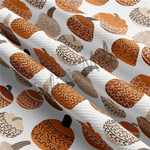 Pumpkin Printed Liverpool 4 Way Fabric pumpkin5 & Get a Free $89.99 Embroidery Bundle