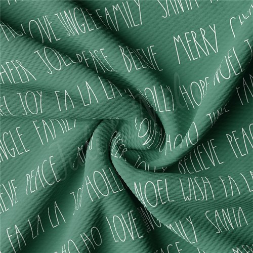 Christmas Printed Liverpool Bullet Textured Stretch Solid Strip Thick Knit Jersey Fabric