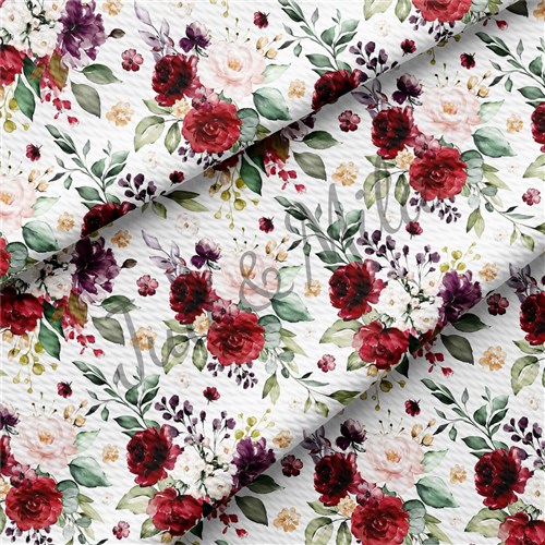 Printed Floral Liverpool Bow Floral Red roses(F43) & Get a Free $89.99 Embroidery Bundle