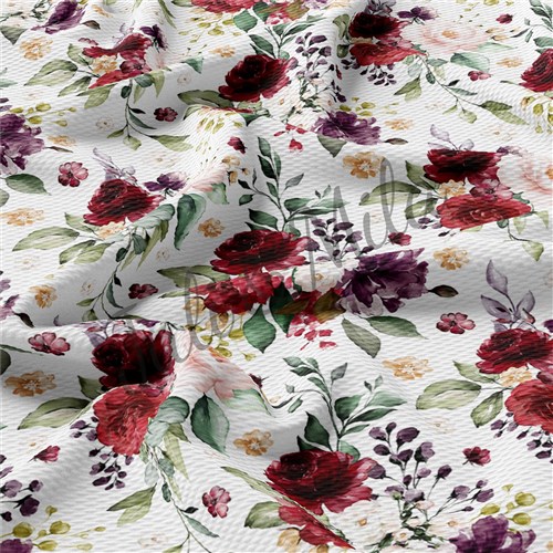 Printed Floral Liverpool Bow Floral Red roses(F43) & Get a Free $89.99 Embroidery Bundle