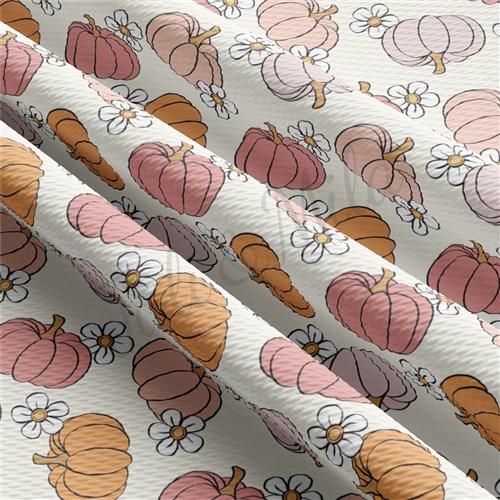 Pumpkin Fall Printed Liverpool Bullet Textured Stretch Solid Strip Thick Knit Jersey Fabric