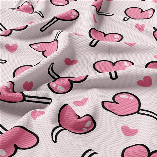 Valentine's Day Printed Liverpool Bullet Textured Stretch Solid Strip Thick Knit Jersey Fabric