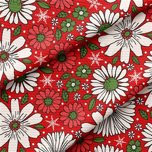 Christmas Printed Liverpool Bullet Textured Stretch Solid Strip Thick Knit Jersey Fabric