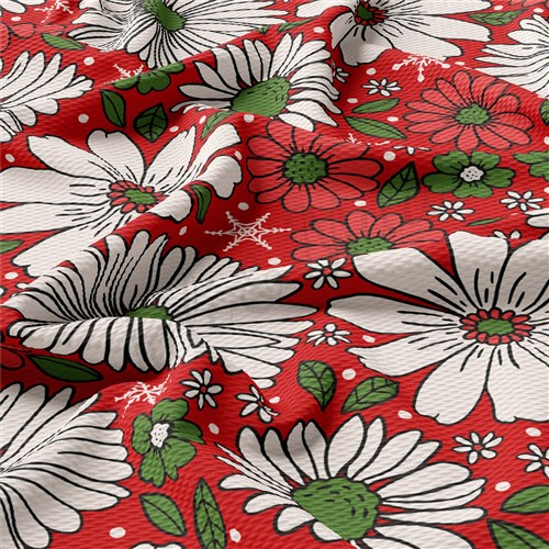 Christmas Printed Liverpool Bullet Textured Stretch Solid Strip Thick Knit Jersey Fabric