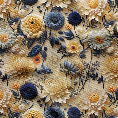 Floral flowers Embroidery Liverpool Bullet Textured Stretch Solid Strip Thick Knit Jersey Fabric