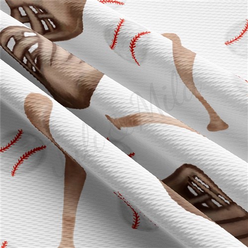 Baseball Printed Liverpool Bullet Textured Stretch Solid Strip Thick Knit Jersey Fabric