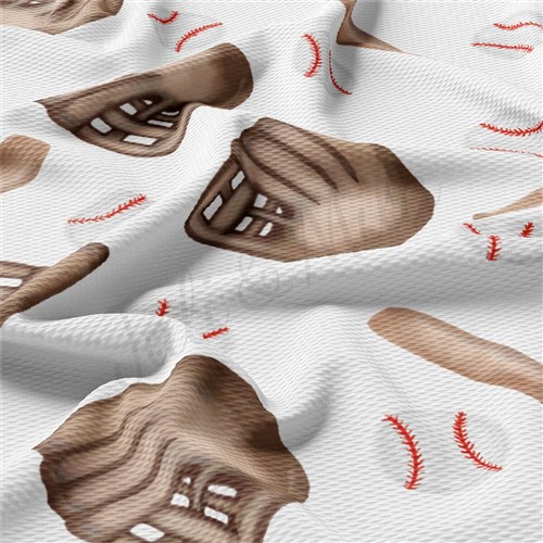 Baseball Printed Liverpool Bullet Textured Stretch Solid Strip Thick Knit Jersey Fabric