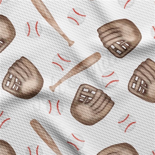 Baseball Printed Liverpool Bullet Textured Stretch Solid Strip Thick Knit Jersey Fabric
