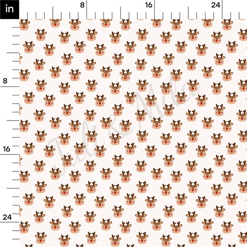Christmas Reindeer Printed Liverpool Bullet Textured Stretch Solid Strip Thick Knit Jersey Fabric