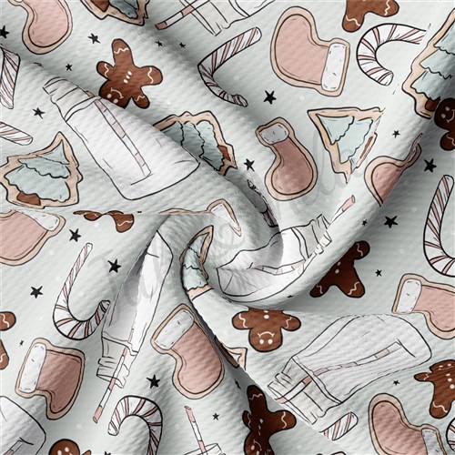 Christmas Milk Cookies Gingerbread Printed Liverpool AA948 & Get a Free $89.99 Embroidery Bundle