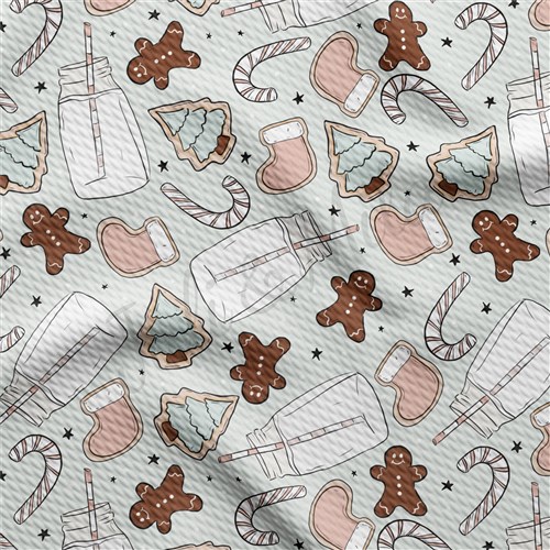 Christmas Milk Cookies Gingerbread Printed Liverpool AA948 & Get a Free $89.99 Embroidery Bundle
