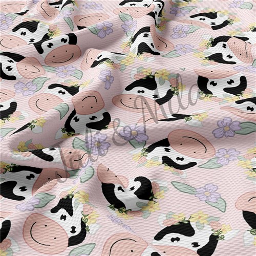 Cow Printed Liverpool 4 Way Fabric cow2 & Get a Free $89.99 Embroidery Bundle