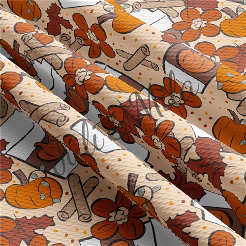 Pumpkin Latte Printed Liverpool 4 Way Fabric AB2 & Get a Free $89.99 Embroidery Bundle