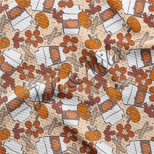 Pumpkin Latte Printed Liverpool 4 Way Fabric AB2 & Get a Free $89.99 Embroidery Bundle