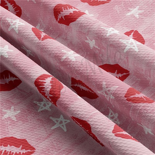 Valentine's Day Printed Liverpool Bullet Textured Stretch Solid Strip Thick Knit Jersey Fabric