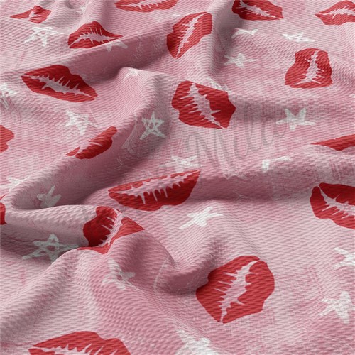 Valentine's Day Printed Liverpool Bullet Textured Stretch Solid Strip Thick Knit Jersey Fabric