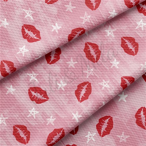 Valentine's Day Printed Liverpool Bullet Textured Stretch Solid Strip Thick Knit Jersey Fabric