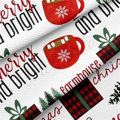 Christmas Christmas Liverpool Bullet Textured Stretch Solid Strip Thick Knit Jersey Fabric