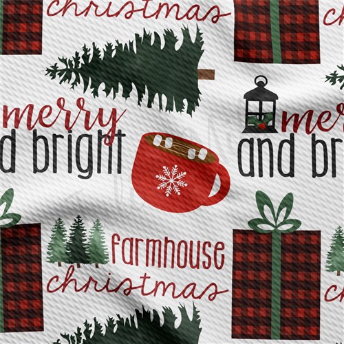 Christmas Christmas Liverpool Bullet Textured Stretch Solid Strip Thick Knit Jersey Fabric