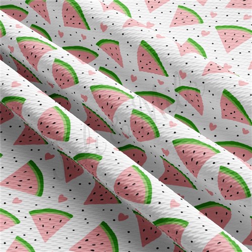 Watermelon Liverpool Bullet Textured Stretch Solid Strip Thick Knit Jersey Fabric