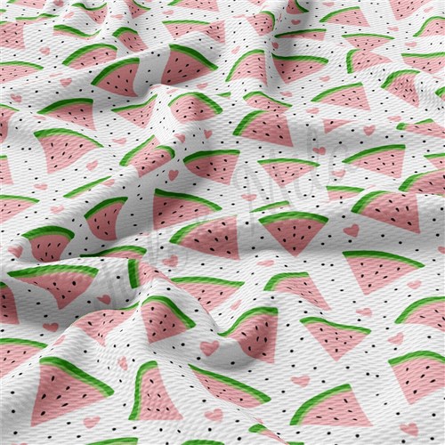 Watermelon Liverpool Bullet Textured Stretch Solid Strip Thick Knit Jersey Fabric