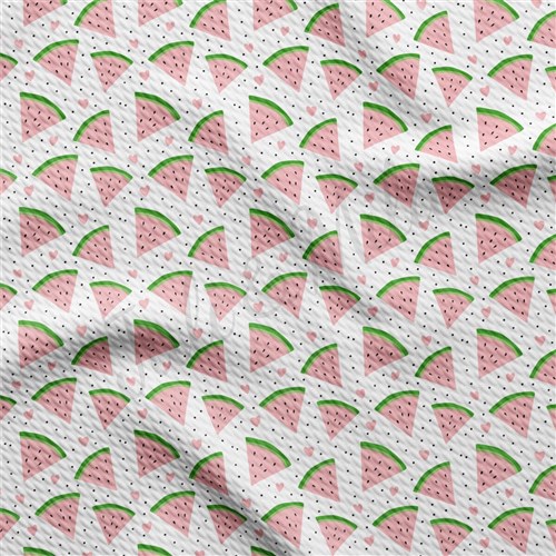 Watermelon Liverpool Bullet Textured Stretch Solid Strip Thick Knit Jersey Fabric
