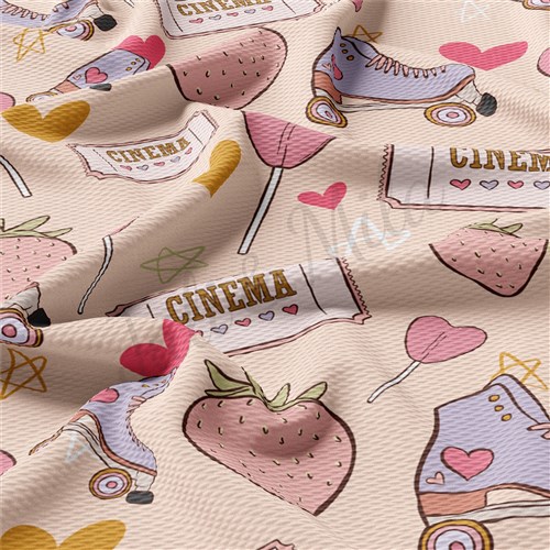 Valentine's Day Printed Liverpool Bullet Textured Stretch Solid Strip Thick Knit Jersey Fabric