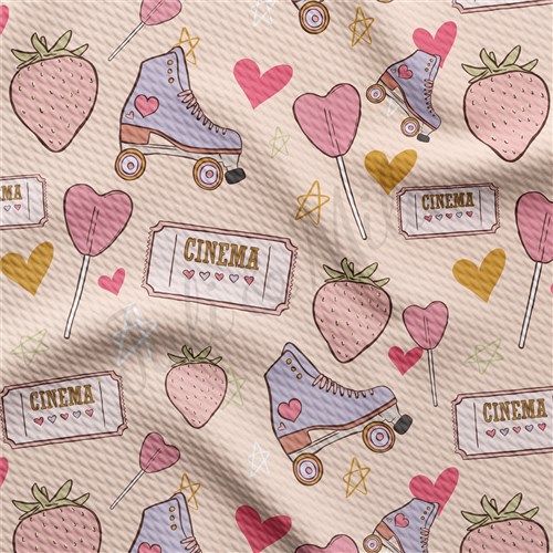 Valentine's Day Printed Liverpool Bullet Textured Stretch Solid Strip Thick Knit Jersey Fabric