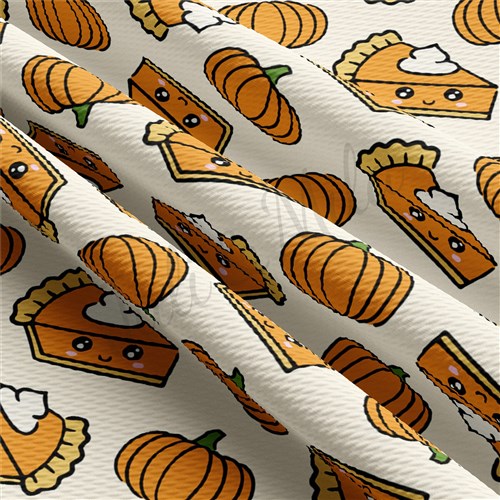 Pumpkin Fall Printed Liverpool Bullet Textured Stretch Solid Strip Thick Knit Jersey Fabric