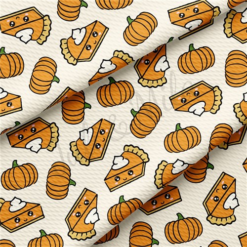 Pumpkin Fall Printed Liverpool Bullet Textured Stretch Solid Strip Thick Knit Jersey Fabric