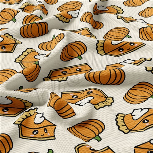 Pumpkin Fall Printed Liverpool Bullet Textured Stretch Solid Strip Thick Knit Jersey Fabric