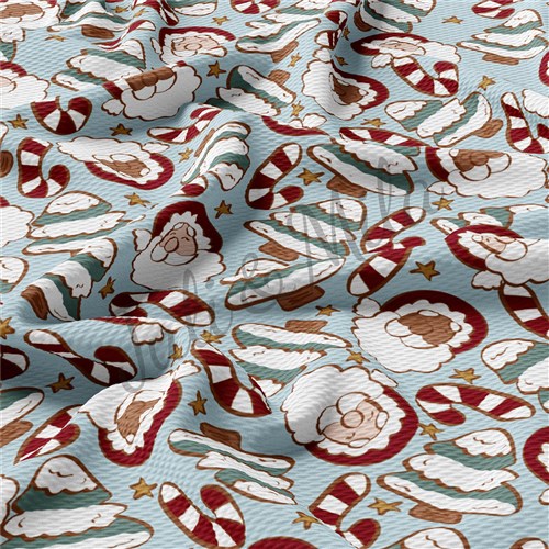 Christmas Printed Liverpool Bullet Textured Stretch Solid Strip Thick Knit Jersey Fabric