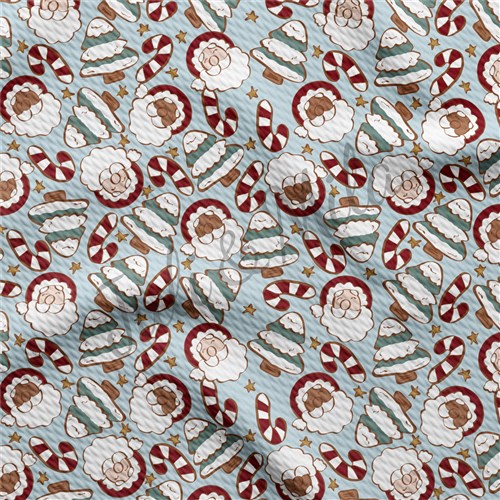 Christmas Printed Liverpool Bullet Textured Stretch Solid Strip Thick Knit Jersey Fabric
