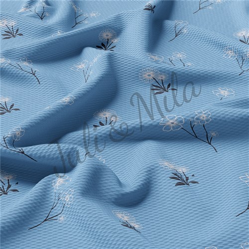 Printed Liverpool Fabric (Floral53) & Get a Free $89.99 Embroidery Bundle