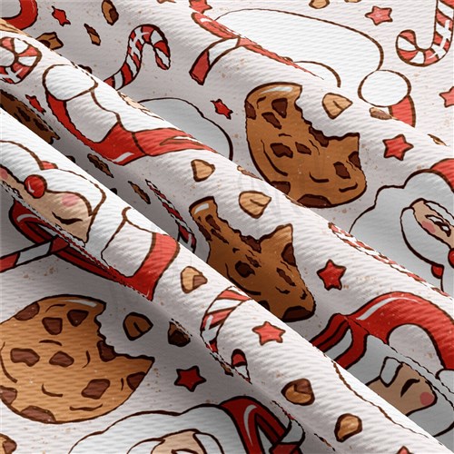 Christmas Printed Liverpool Bullet Textured Stretch Solid Strip Thick Knit Jersey Fabric