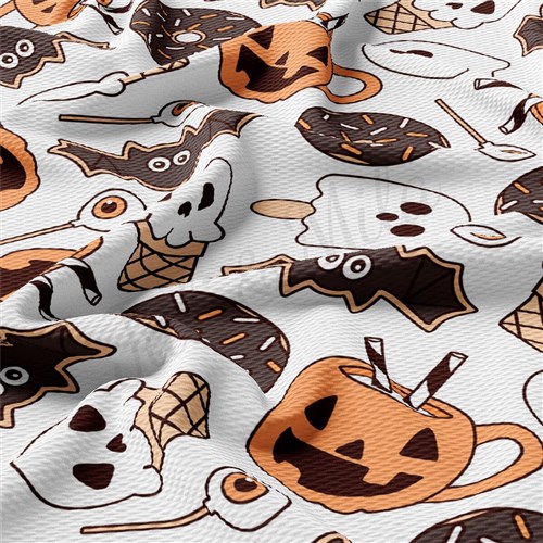 halloween Liverpool Bullet Textured Stretch Solid Strip Thick Knit Jersey Fabric