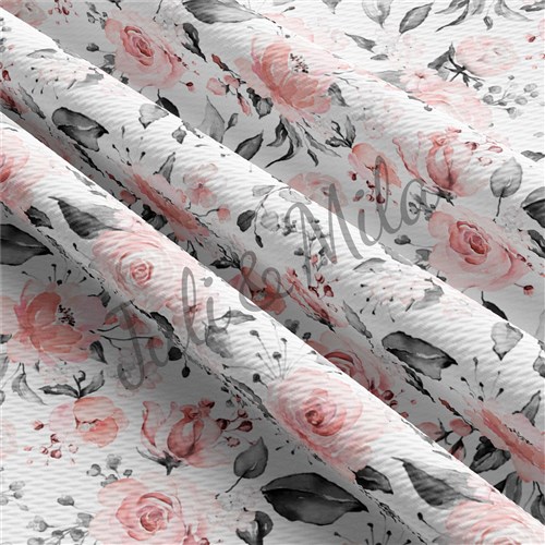 Floral Printed Floral Liverpool Pink roses (F45) & Get a Free $89.99 Embroidery Bundle