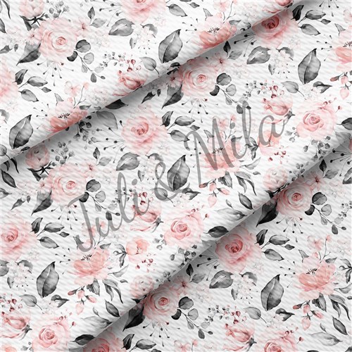 Floral Printed Floral Liverpool Pink roses (F45) & Get a Free $89.99 Embroidery Bundle