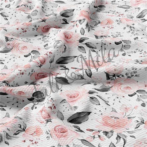 Floral Printed Floral Liverpool Pink roses (F45) & Get a Free $89.99 Embroidery Bundle