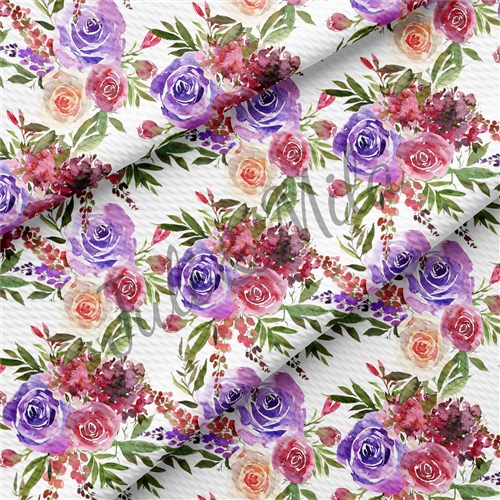 Printed Floral Liverpool Bow Watercolour flowers(F35) & Get a Free $89.99 Embroidery Bundle