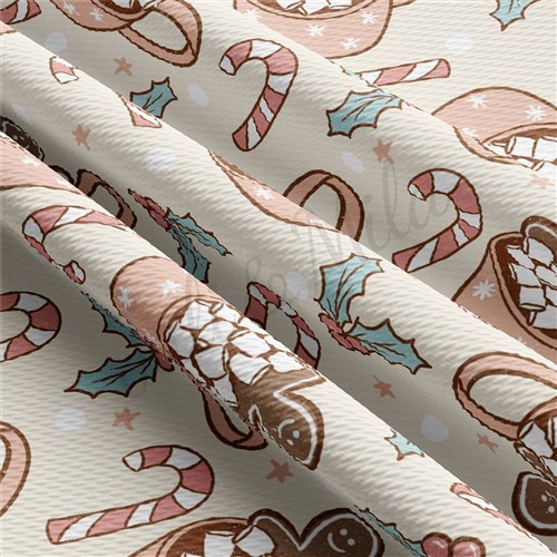 Christmas Printed Liverpool Bullet Textured Stretch Solid Strip Thick Knit Jersey Fabric