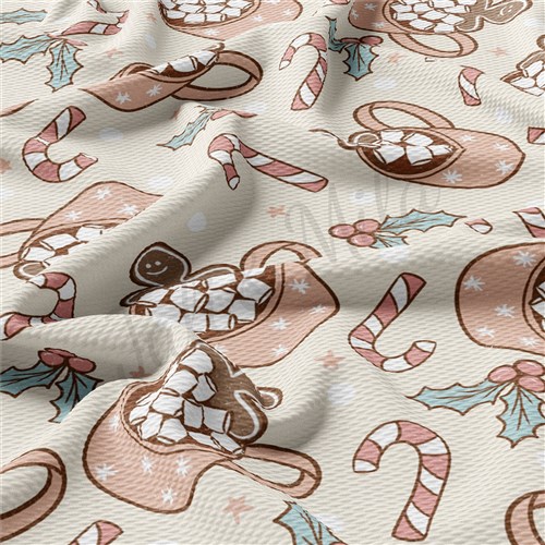 Christmas Printed Liverpool Bullet Textured Stretch Solid Strip Thick Knit Jersey Fabric