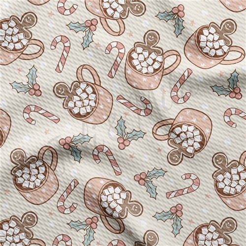 Christmas Printed Liverpool Bullet Textured Stretch Solid Strip Thick Knit Jersey Fabric