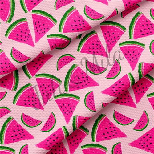 Watermelon Printed Liverpool 4 Way Fabric AA285 & Get a Free $89.99 Embroidery Bundle