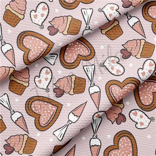 Valentine's Day pastries Liverpool Bullet Textured Stretch Solid Strip Thick Knit Jersey Fabric